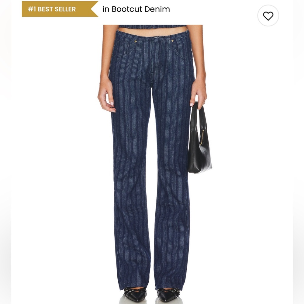 Lioness Striped Blue Bootcut Jeans